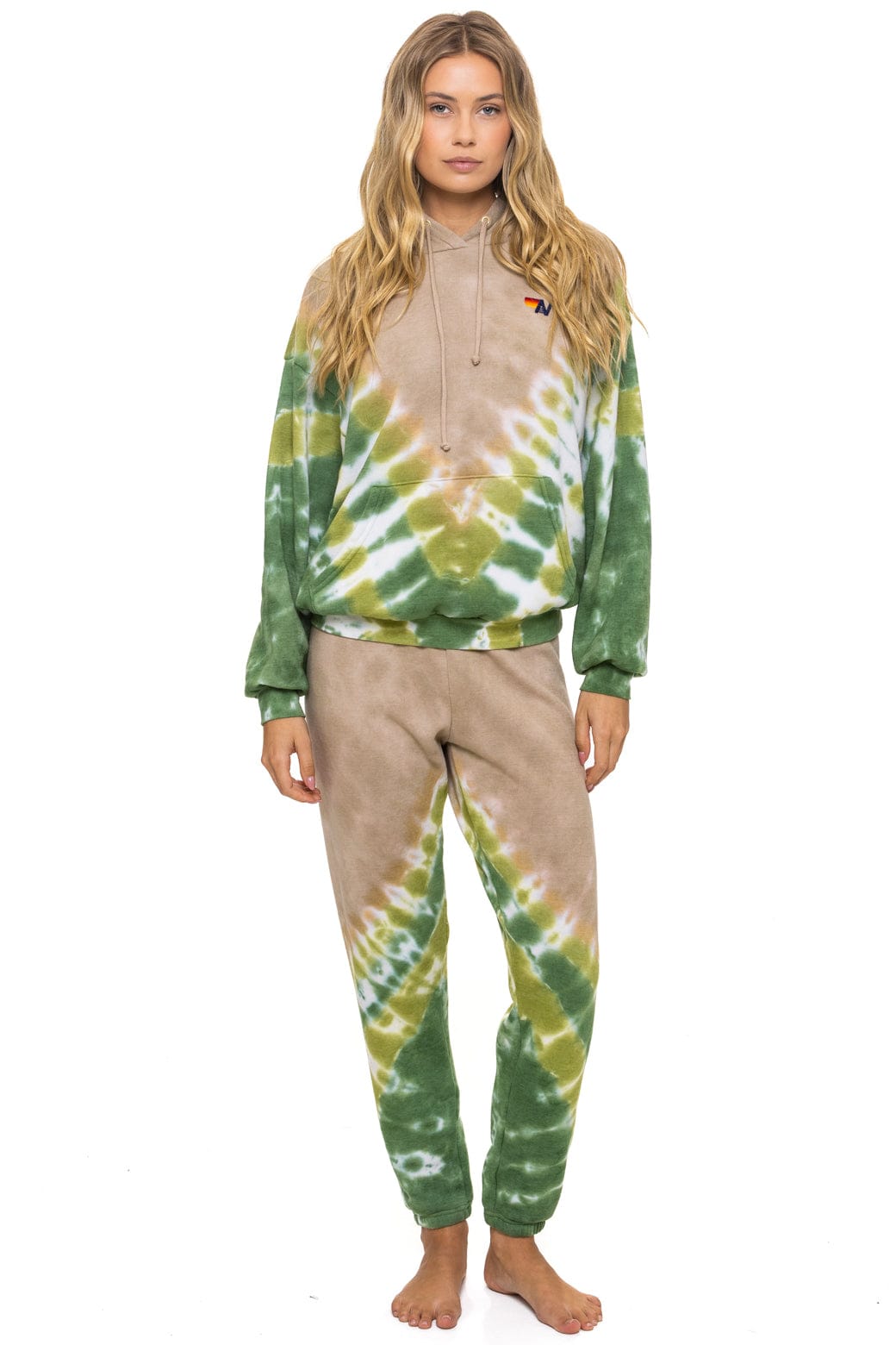 HAND DYED V SWEATPANTS - TIE DYE SAND JUNGLE