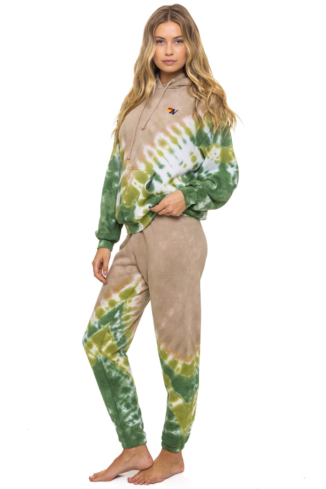 HAND DYED V SWEATPANTS - TIE DYE SAND JUNGLE