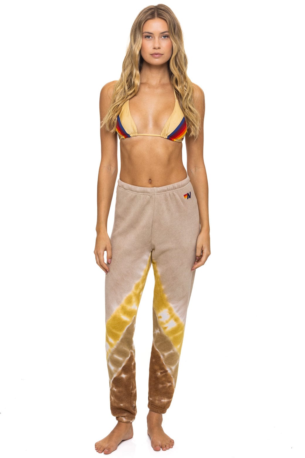 HAND DYED V SWEATPANTS - TIE DYE SAND CINNAMON