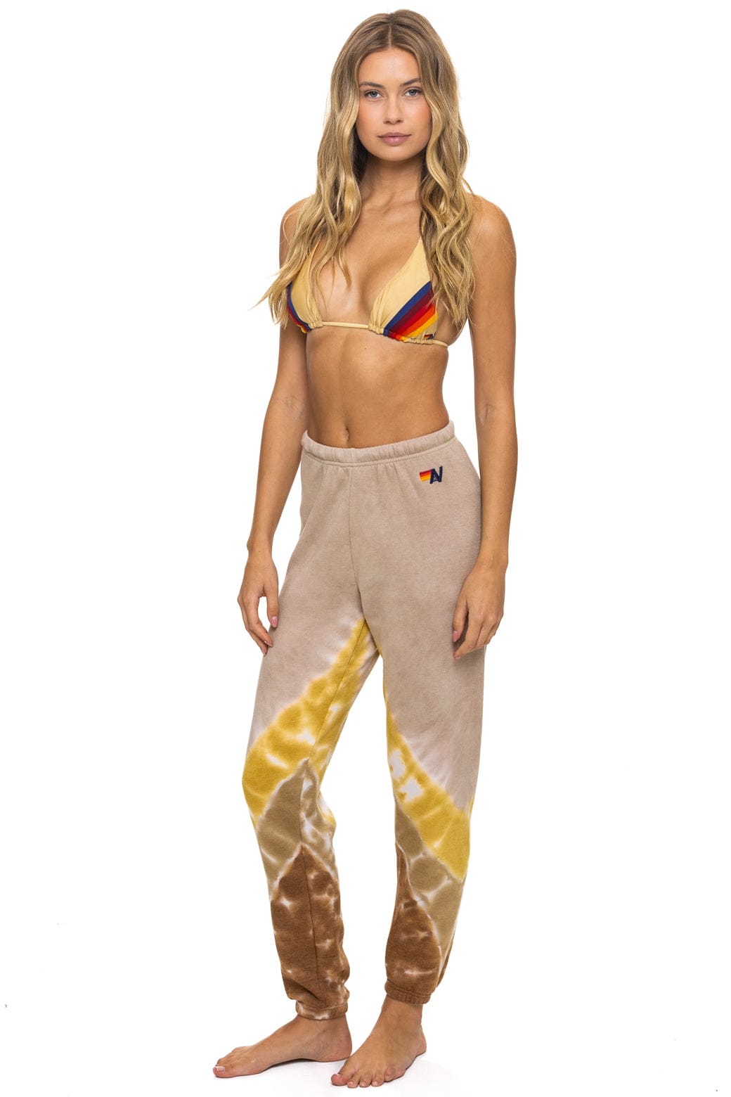 HAND DYED V SWEATPANTS - TIE DYE SAND CINNAMON