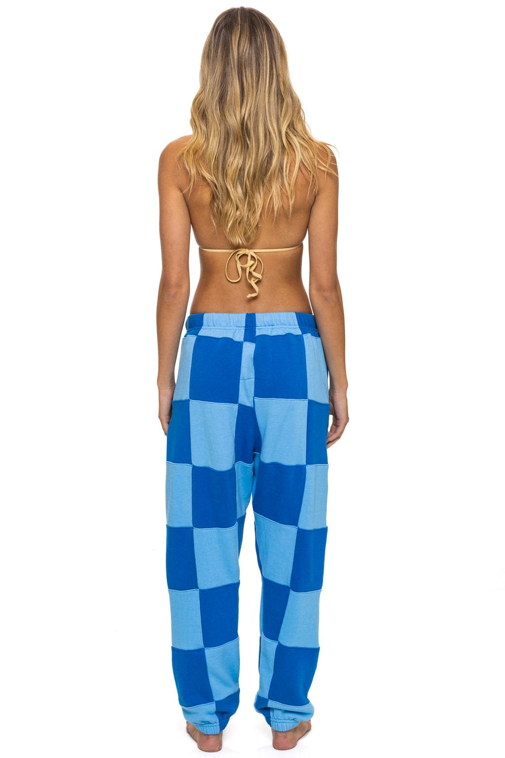 CHECK QUILTED SWEATPANTS - SKY ADVENTURE BLUE