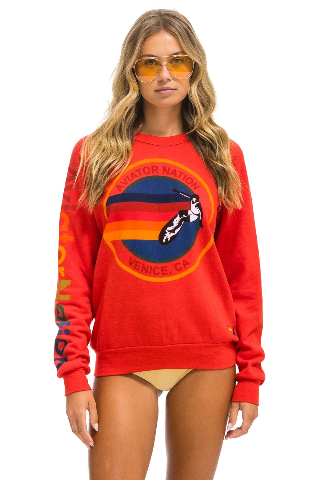 AVIATOR NATION VENICE SWEATSHIRT - RED