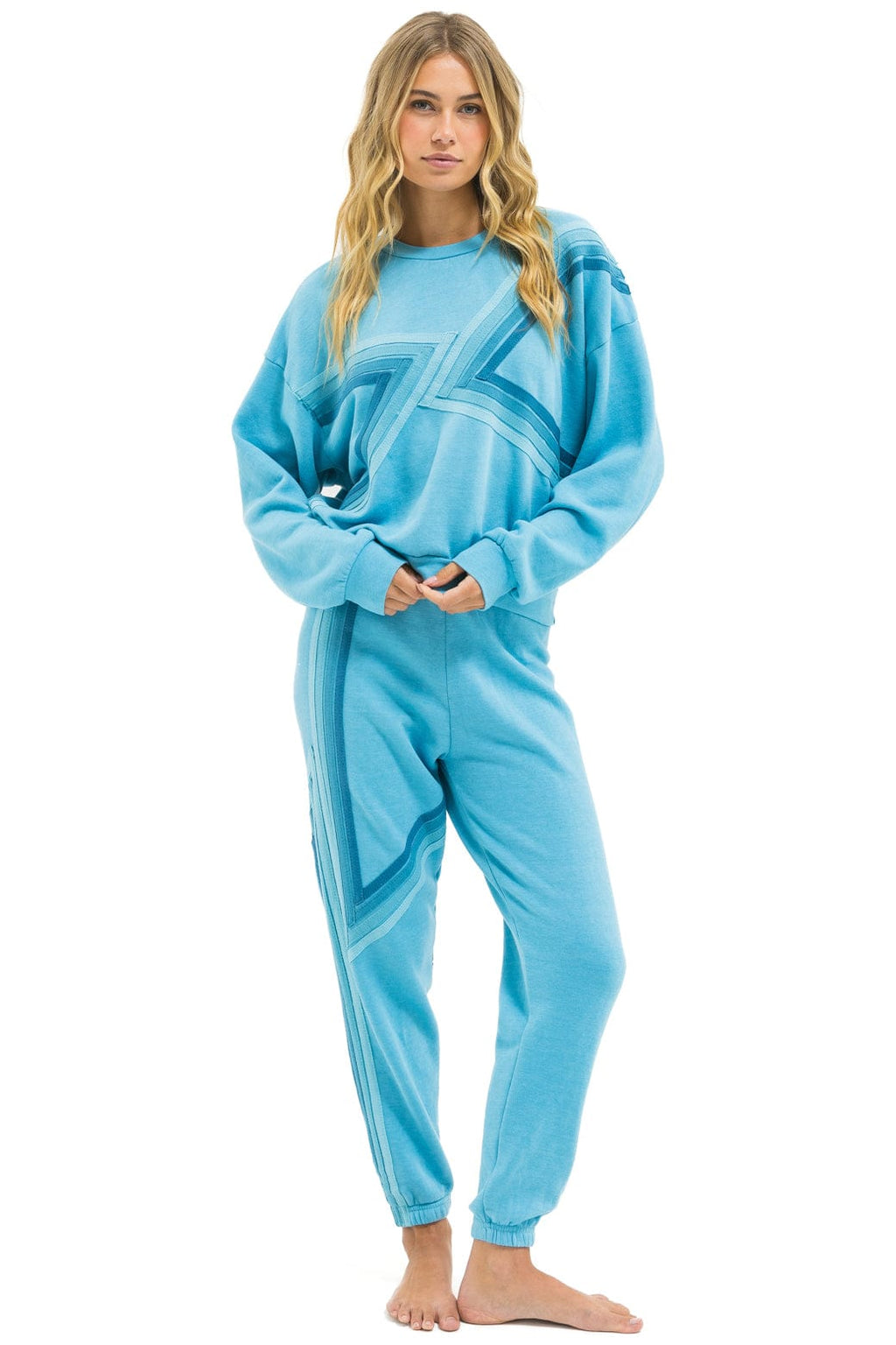 BLAZE RELAXED CREW SWEATSHIRT - AQUA AQUA