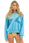 BLAZE RELAXED CREW SWEATSHIRT - AQUA AQUA