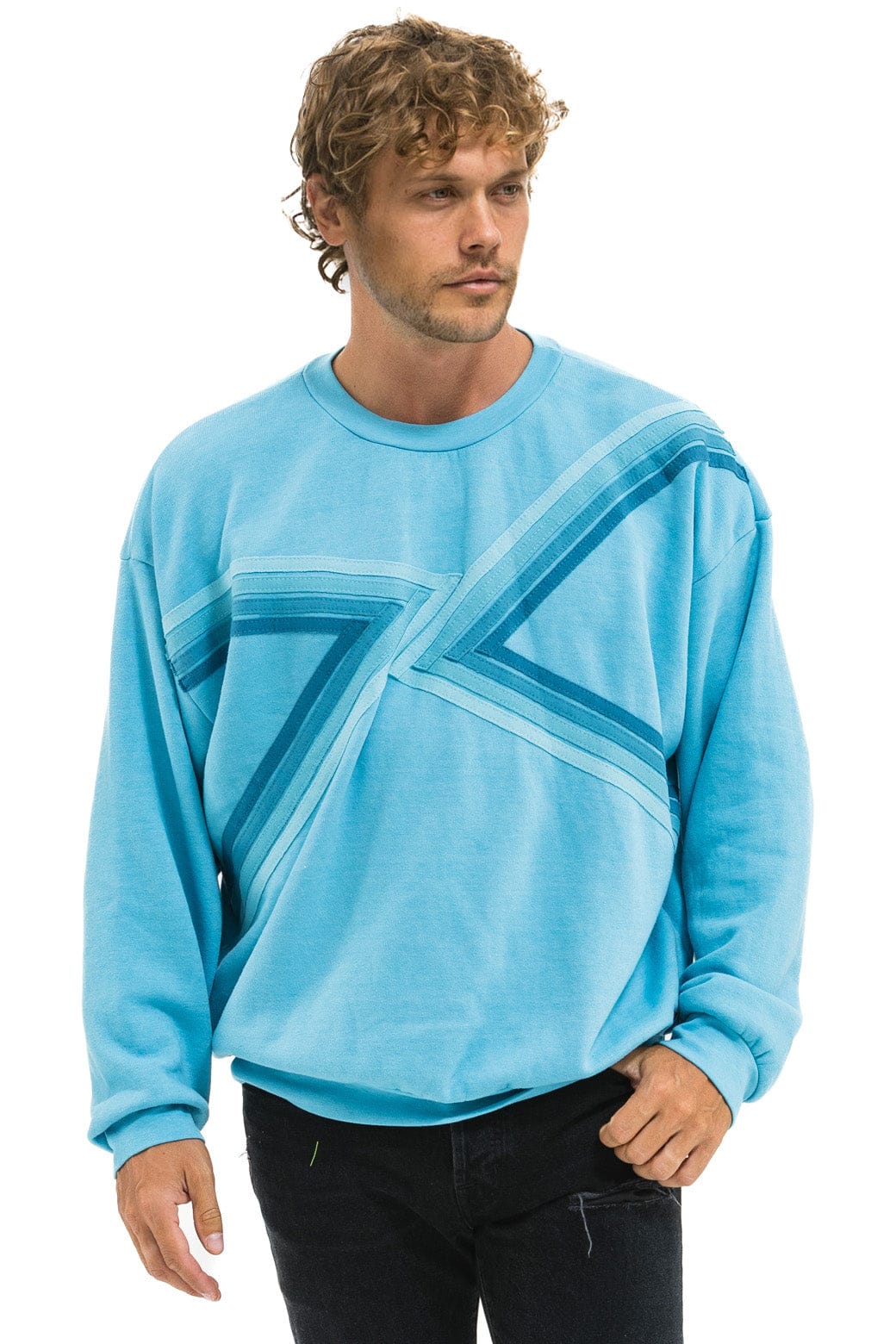 BLAZE RELAXED CREW SWEATSHIRT - AQUA AQUA