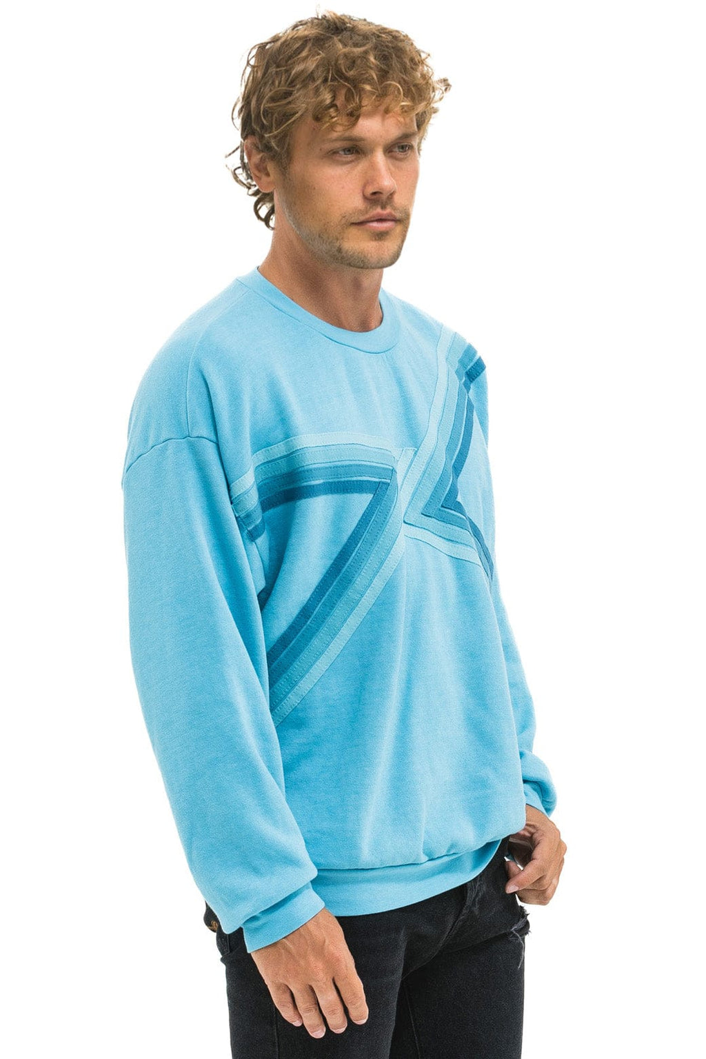 BLAZE RELAXED CREW SWEATSHIRT - AQUA AQUA