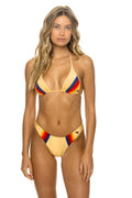 5 STRIPE LUXE TRIANGLE BIKINI TOP - GOLD