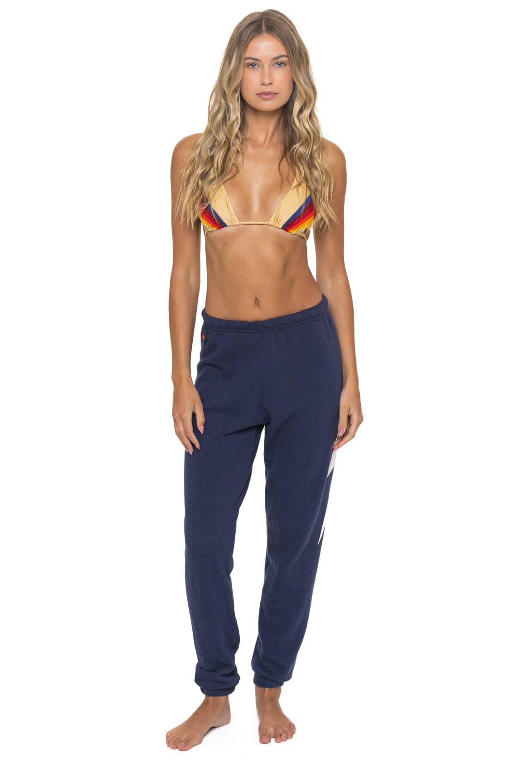 BOLT STITCH SWEATPANTS - NAVY WHITE