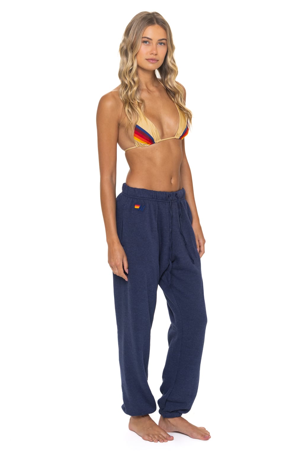 5 STRIPE SWEATPANTS - NAVY