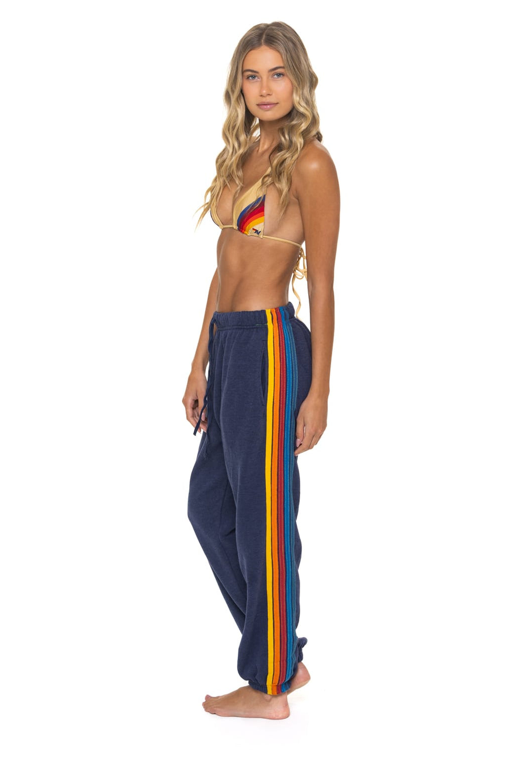 5 STRIPE SWEATPANTS - NAVY