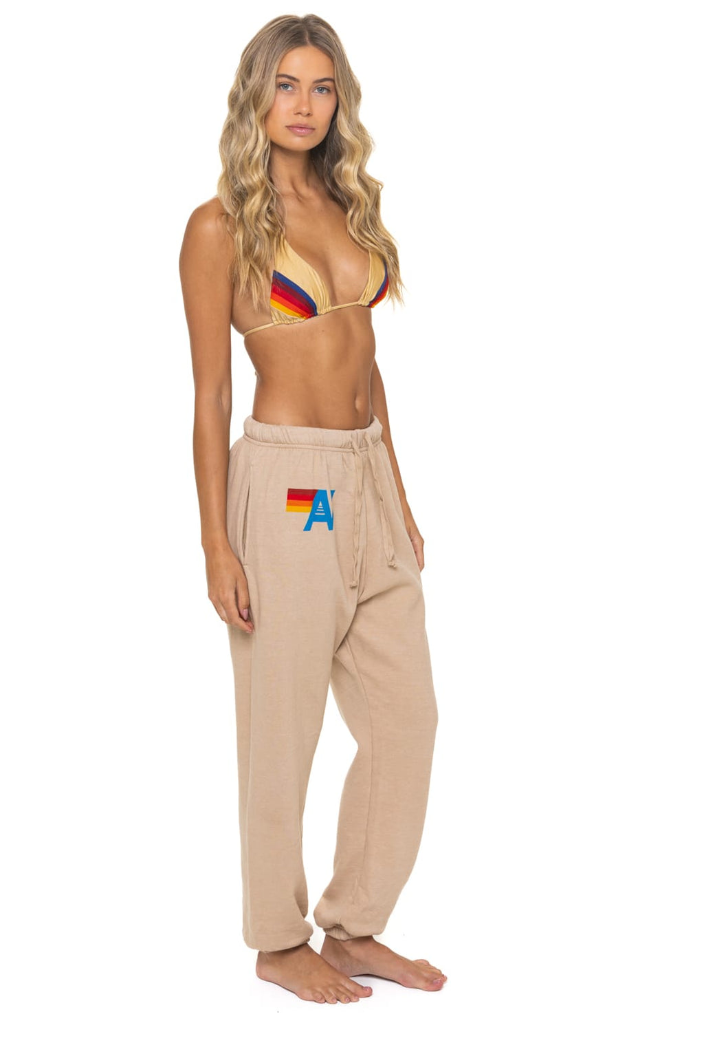 LOGO SWEATPANTS - SAND