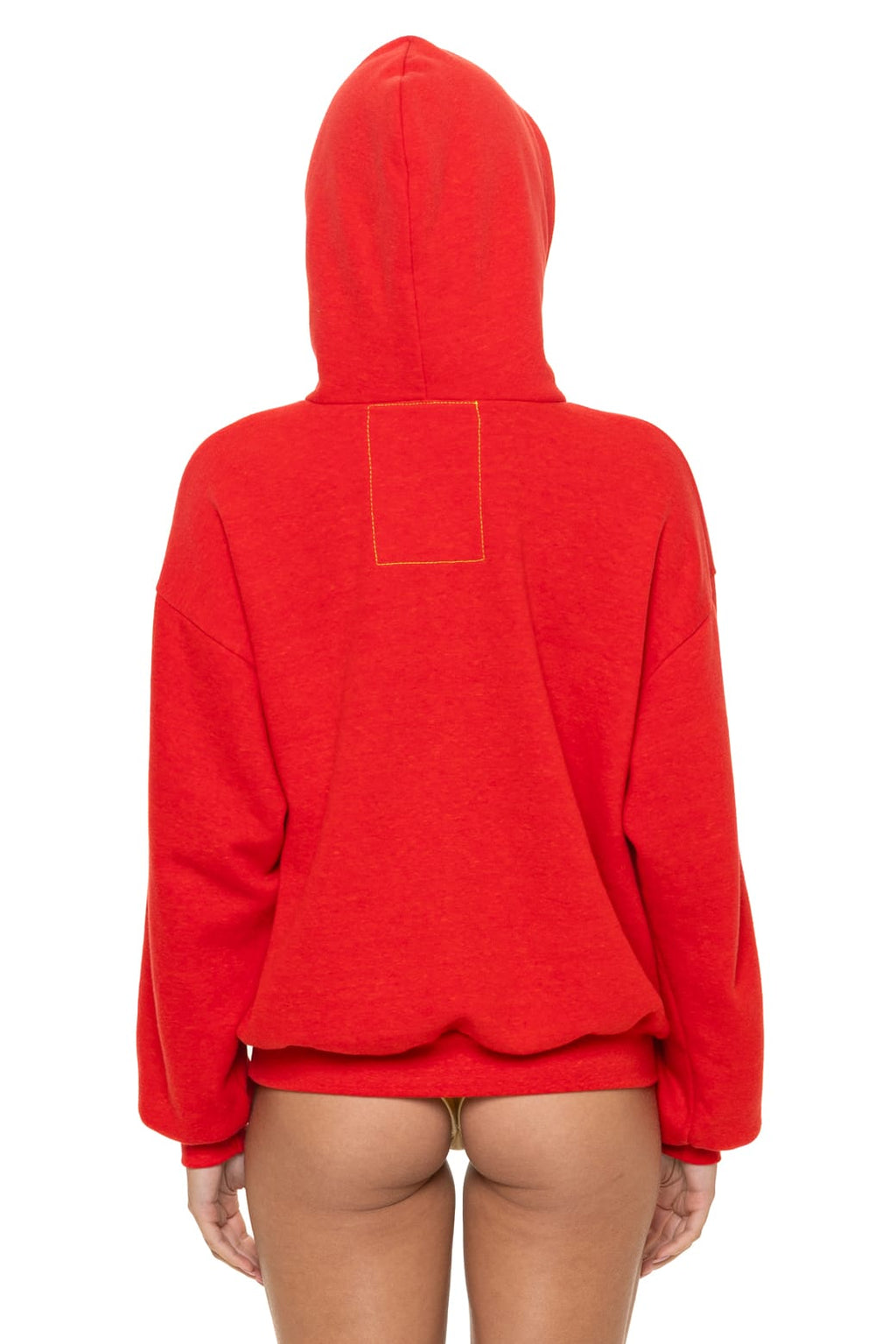 BOLT STITCH RELAXED PULLOVER HOODIE - RED WHITE