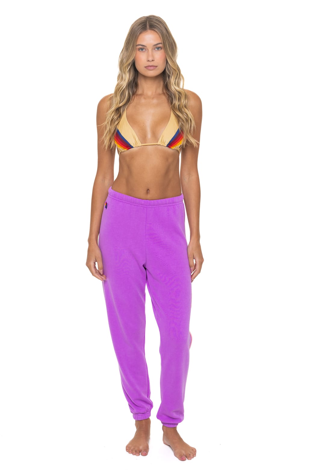 BOLT STITCH SWEATPANTS - NEON PURPLE NEON PINK