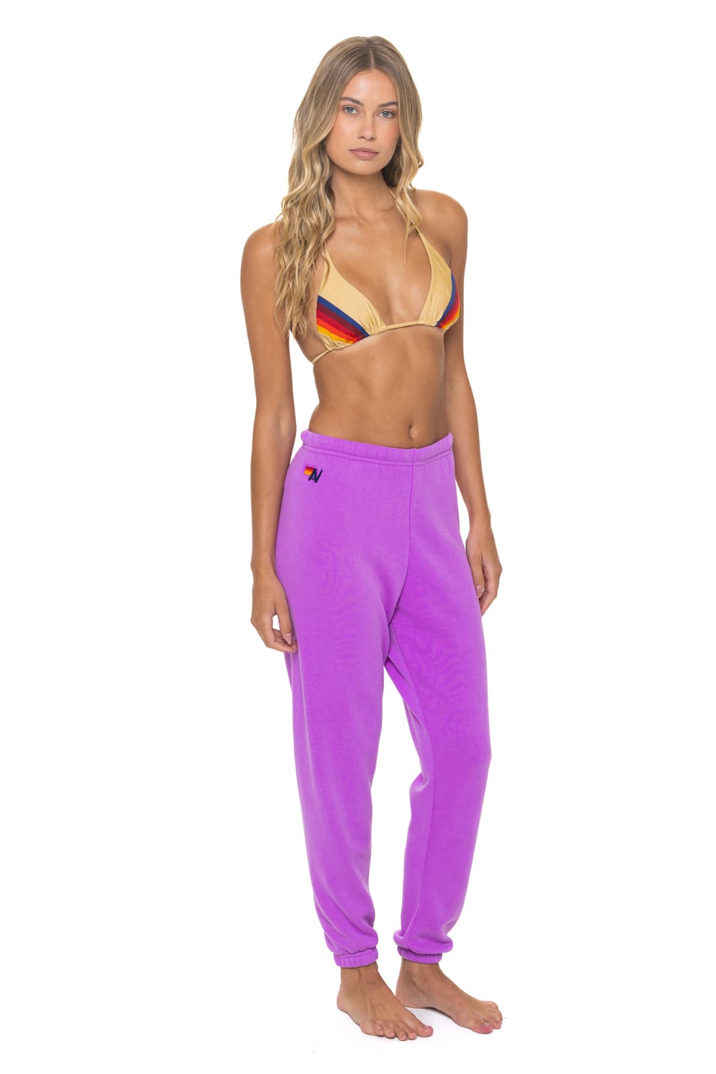 BOLT STITCH SWEATPANTS - NEON PURPLE NEON PINK