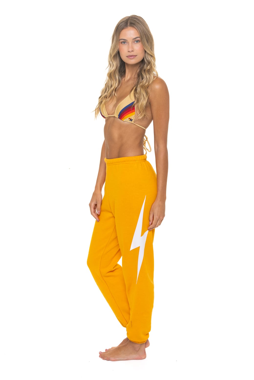 BOLT STITCH SWEATPANTS - VINTAGE GOLD WHITE