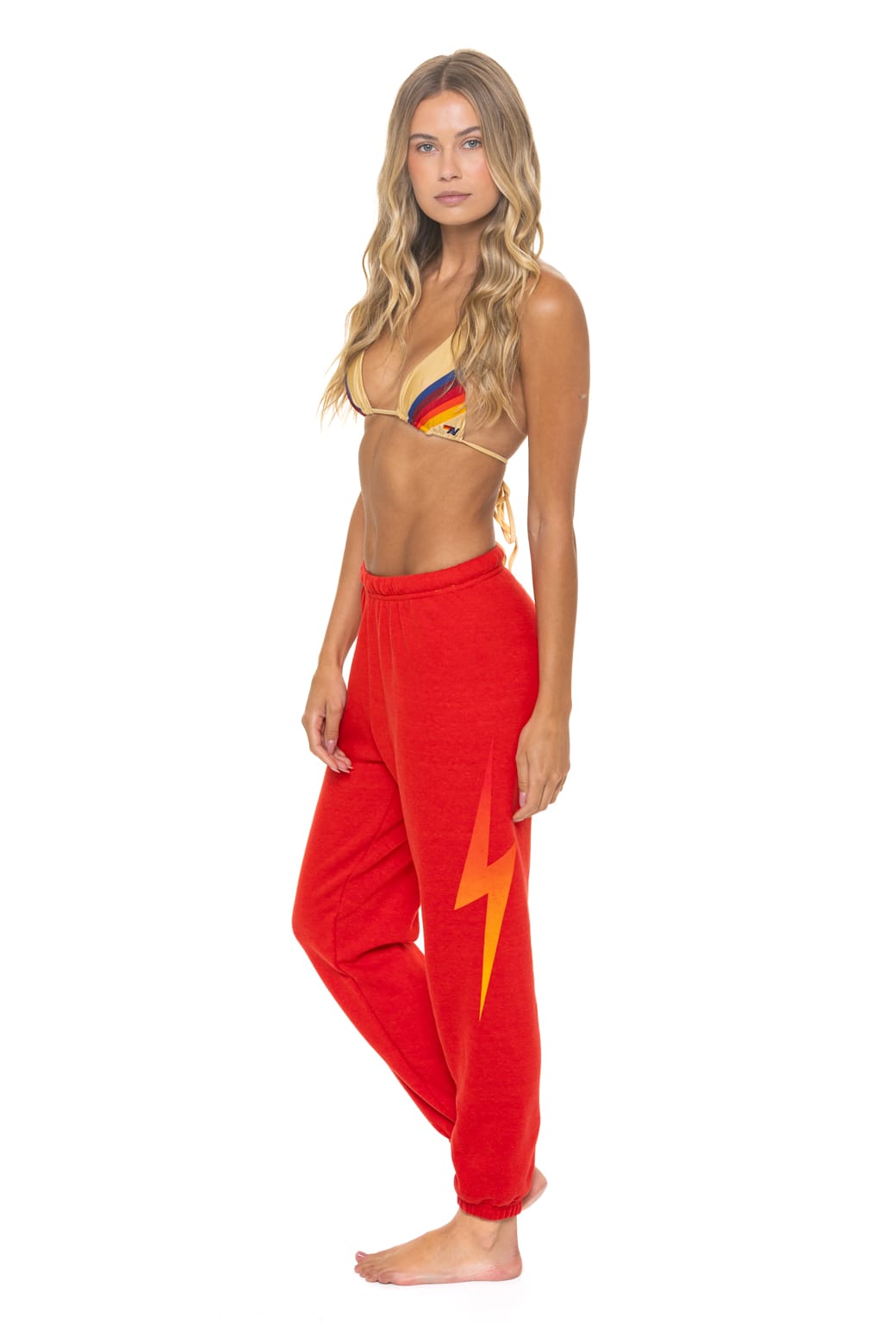 BOLT FADE SWEATPANTS - RED RED YELLOW
