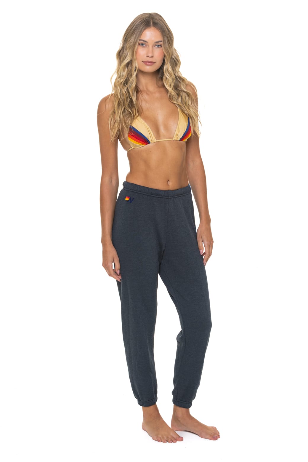 5 STRIPE SWEATPANTS - CHARCOAL BLUE