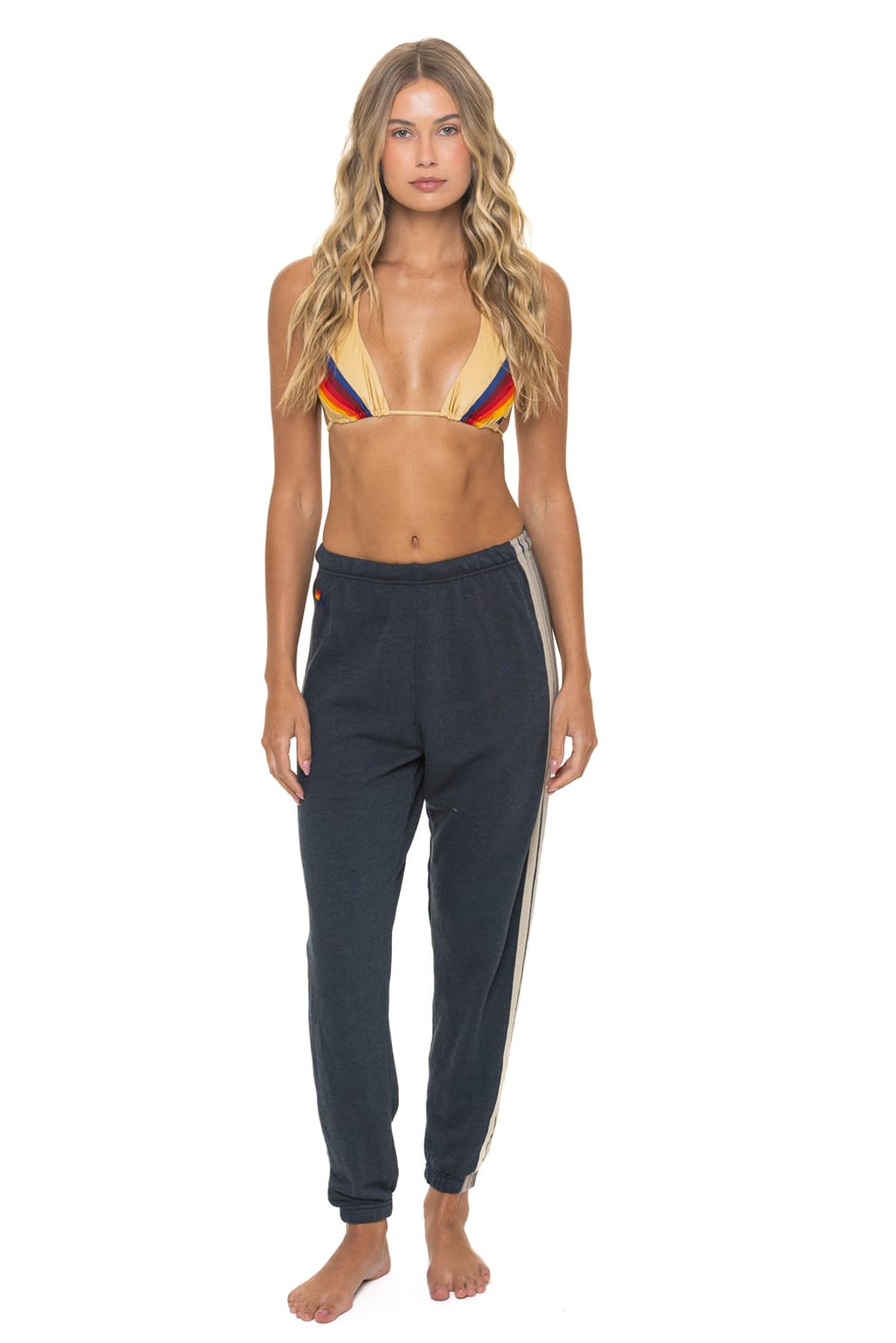 5 STRIPE SWEATPANTS - CHARCOAL GREY