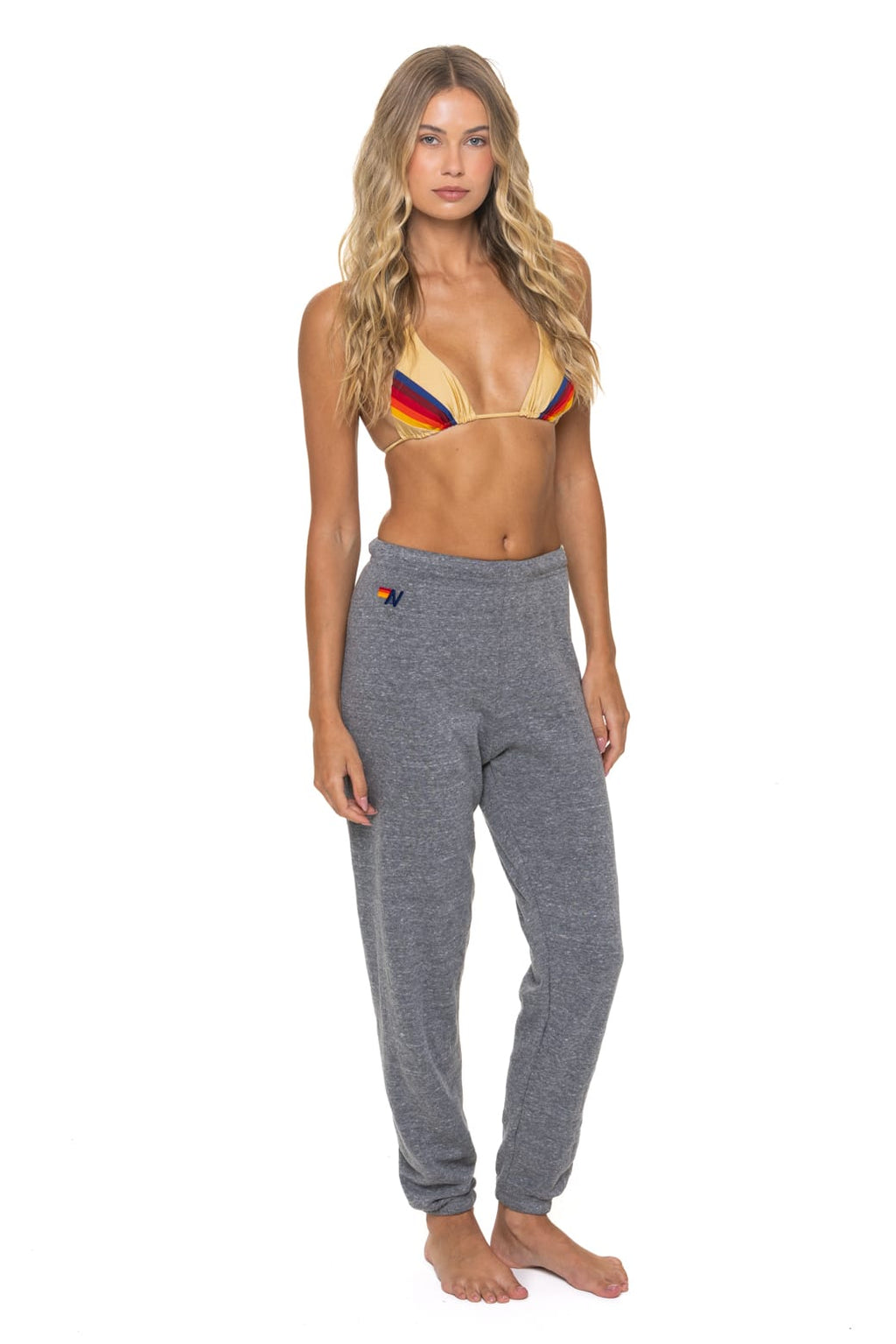 5 STRIPE SWEATPANTS - HEATHER GREY GREY