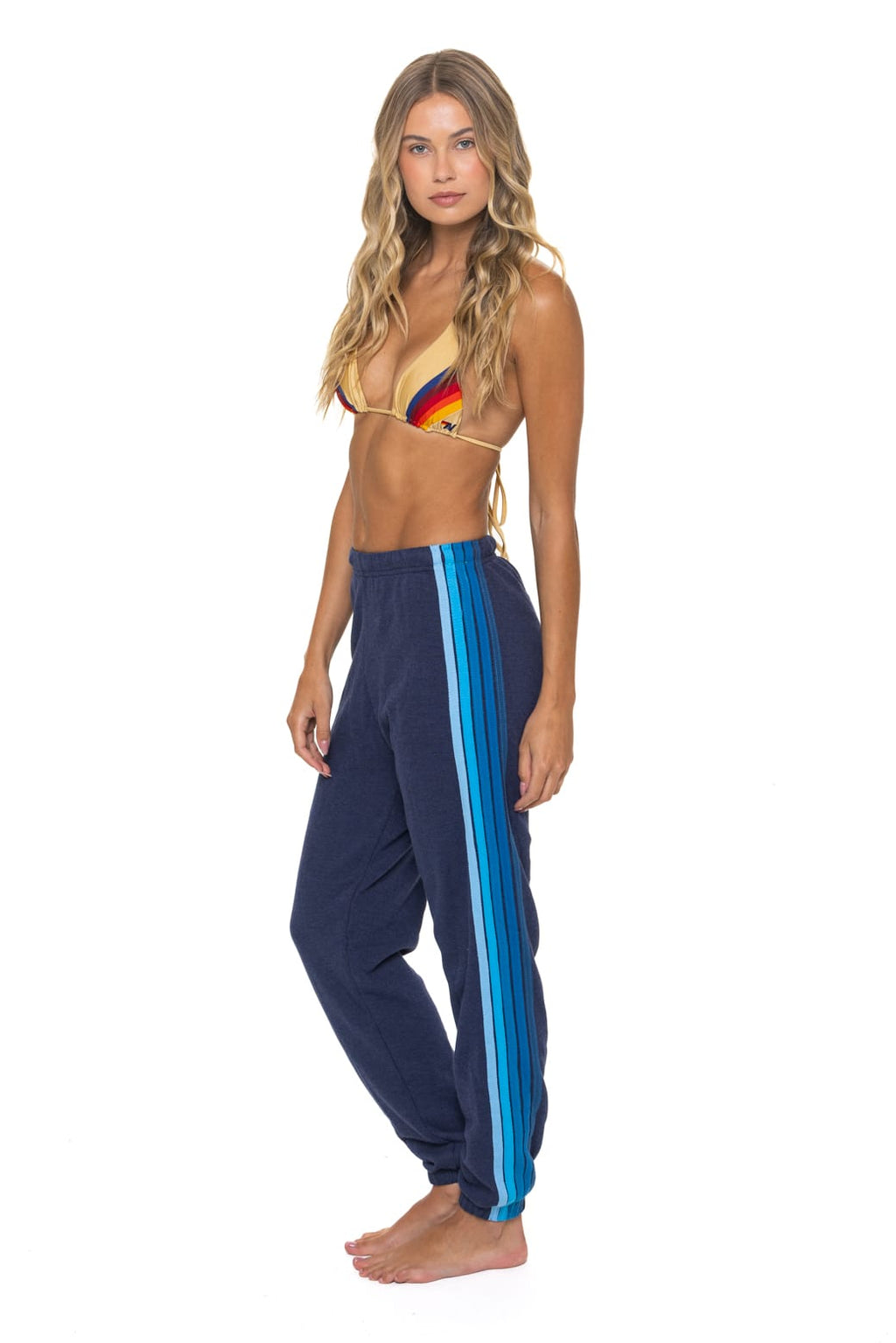 5 STRIPE SWEATPANTS - NAVY BLUE