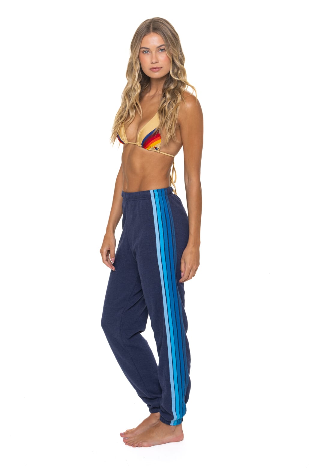 5 STRIPE SWEATPANTS - NAVY BLUE