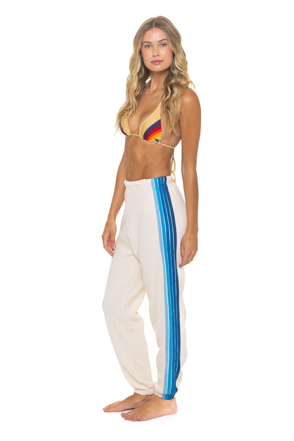 5 STRIPE SWEATPANTS - VINTAGE WHITE BLUE