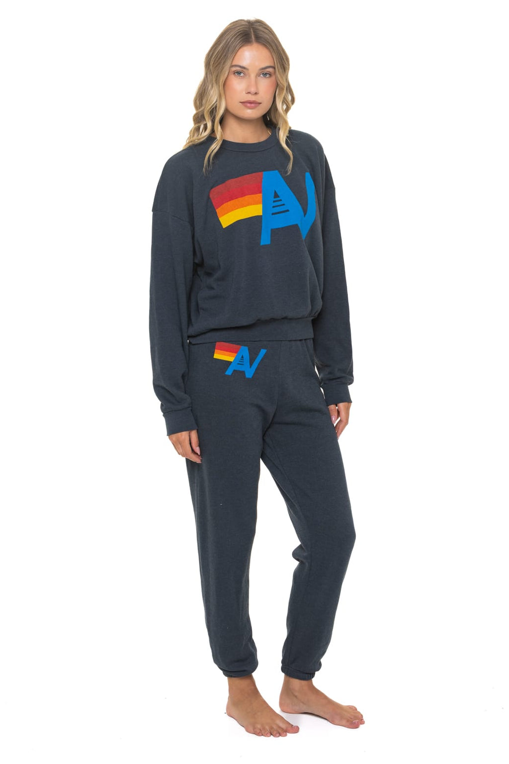 LOGO RELAXED CREW SWEATSHIRT - CHARCOAL
