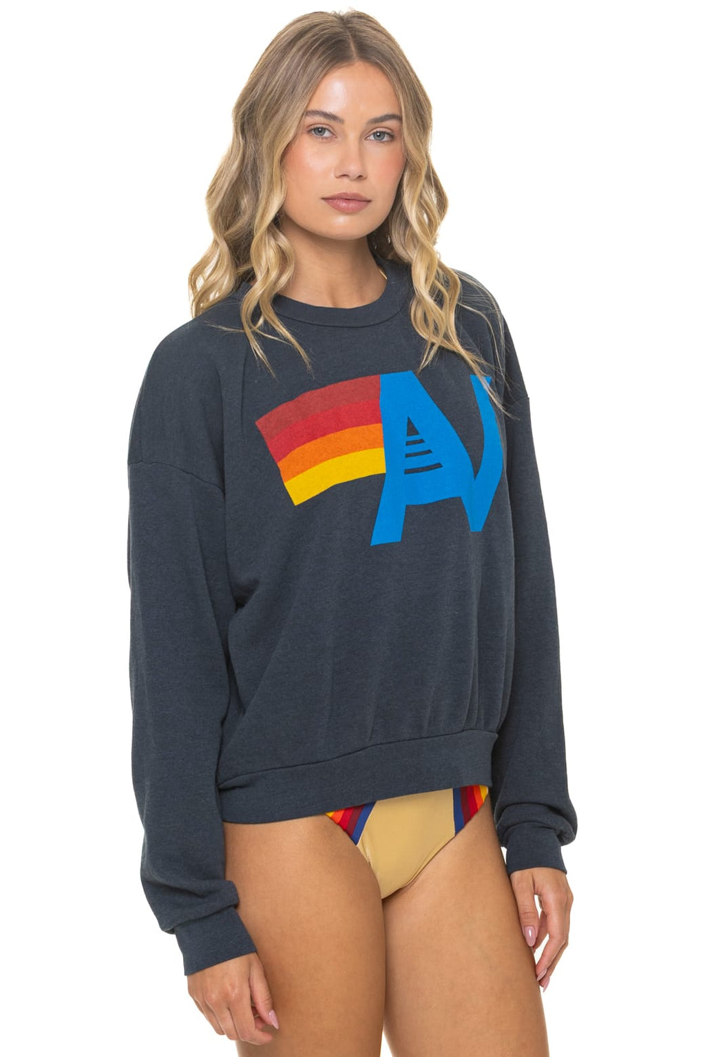 LOGO RELAXED CREW SWEATSHIRT - CHARCOAL