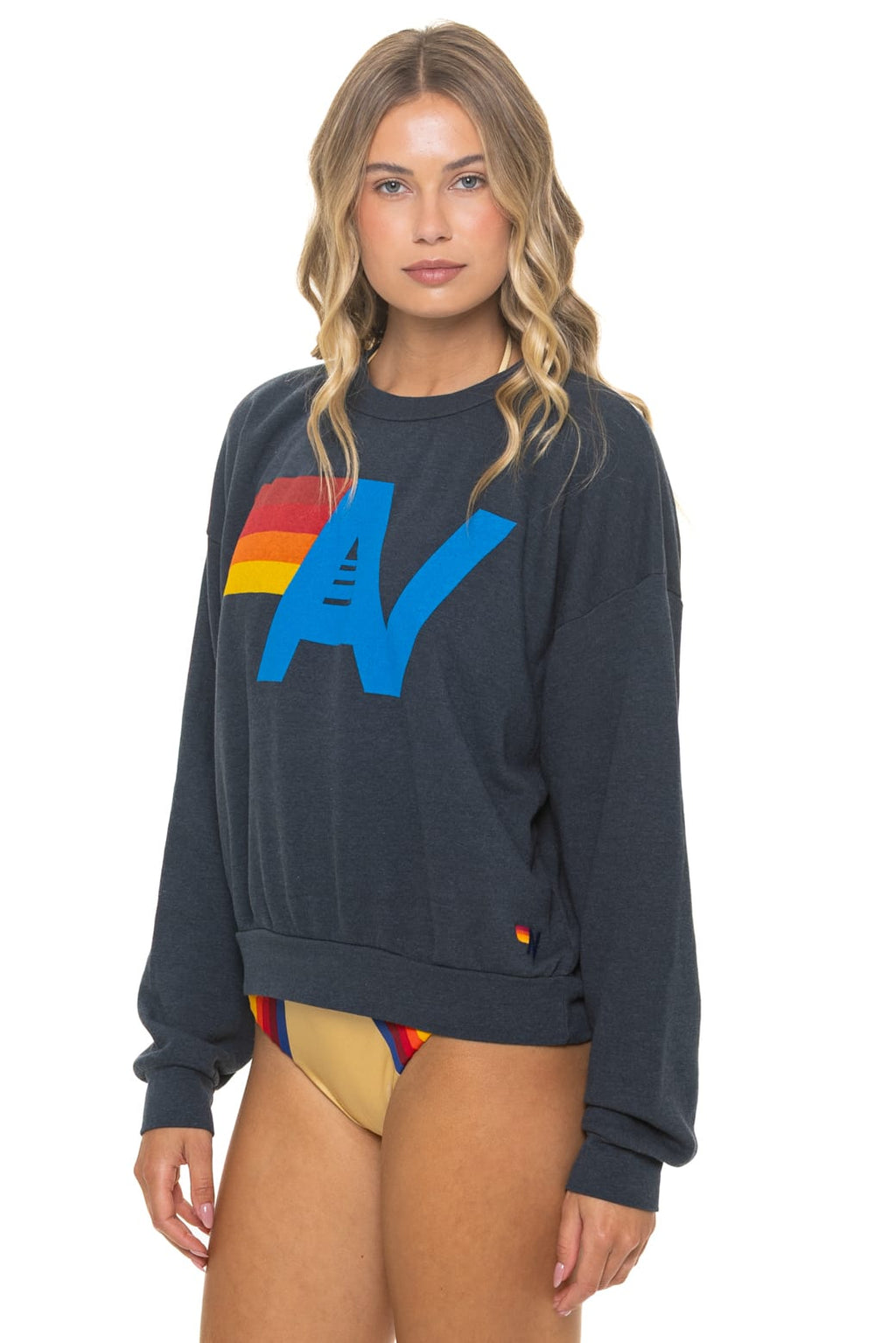LOGO RELAXED CREW SWEATSHIRT - CHARCOAL