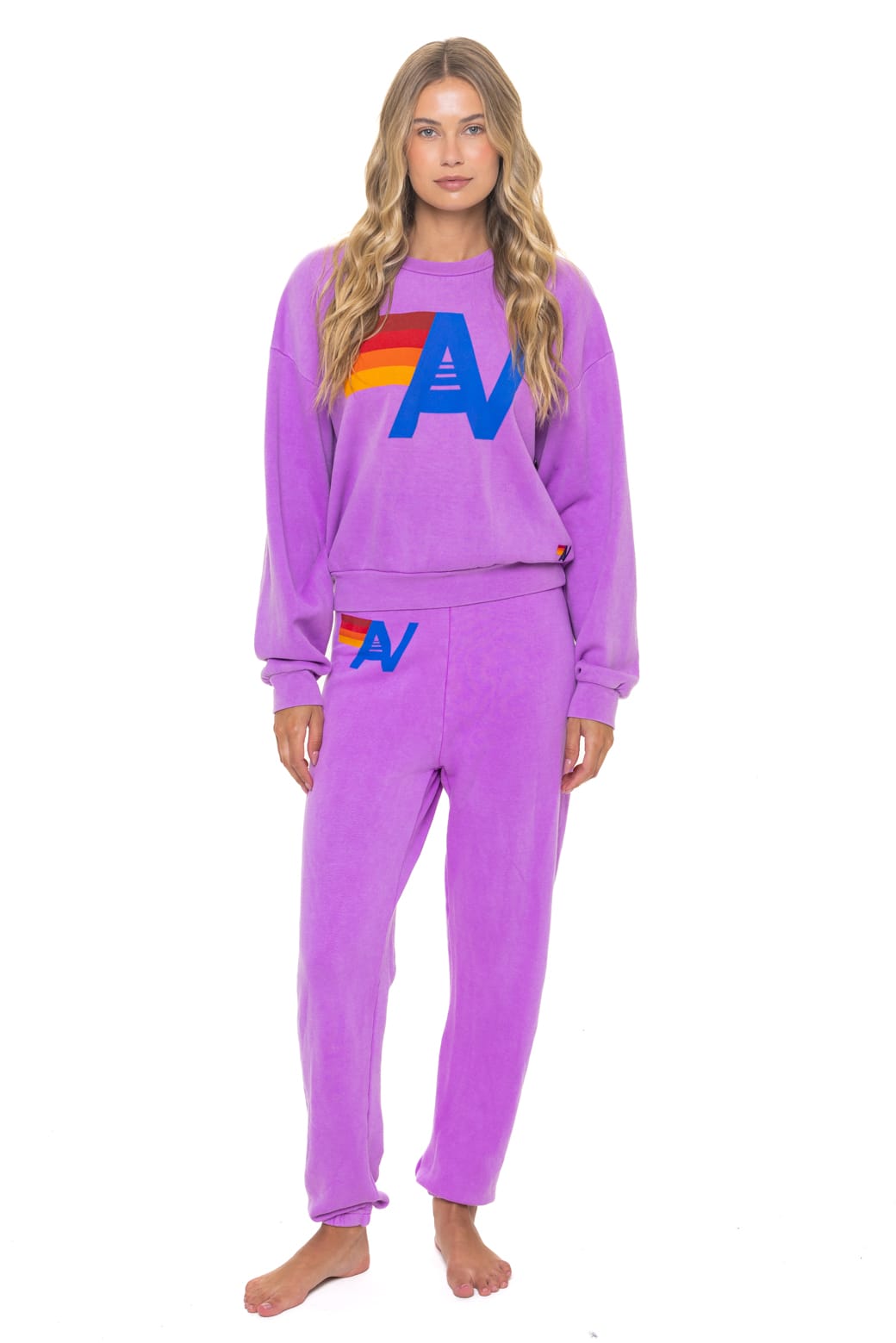 LOGO RELAXED CREW SWEATSHIRT - NEON PURPLE