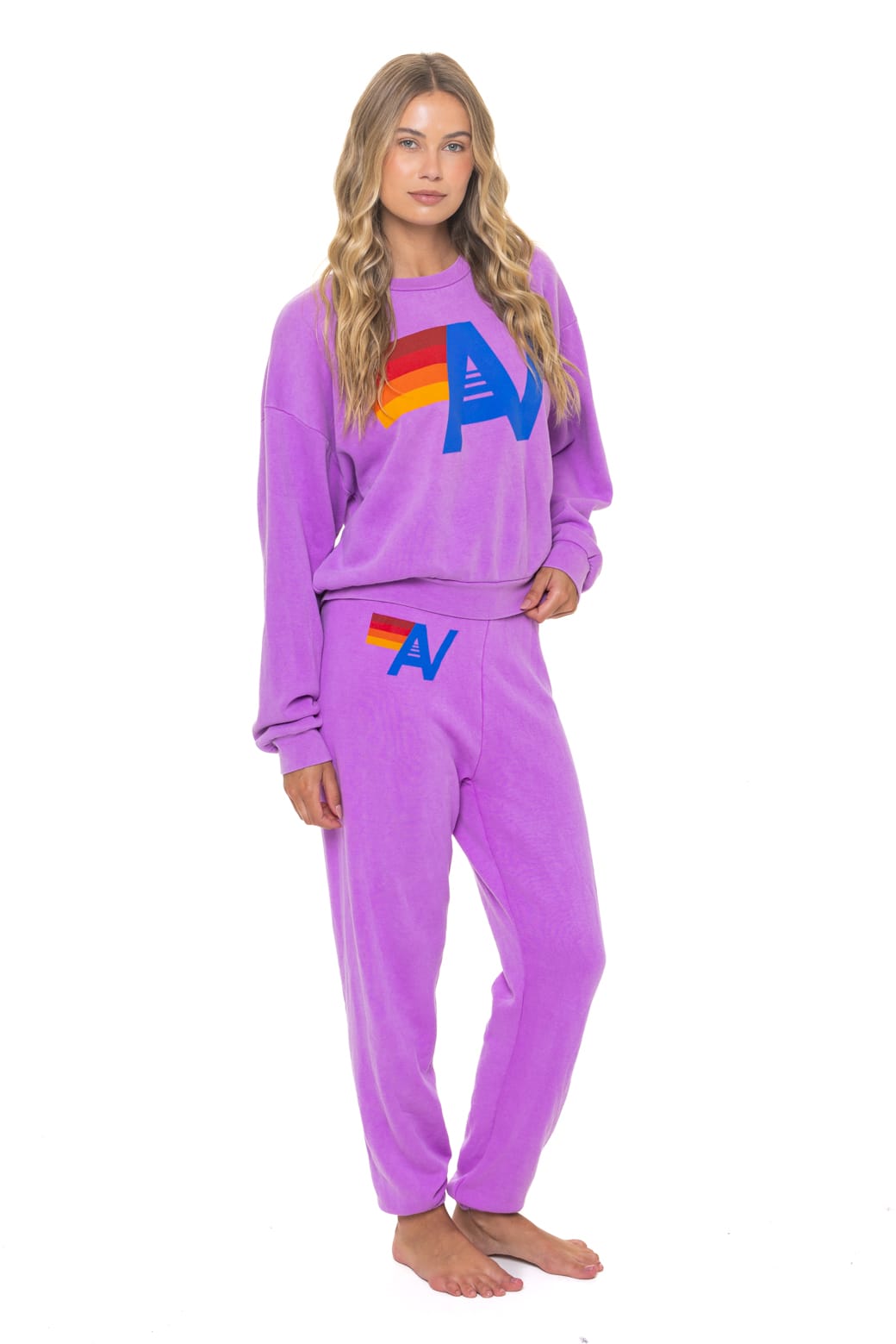 LOGO RELAXED CREW SWEATSHIRT - NEON PURPLE