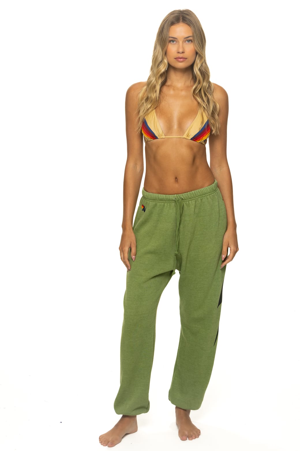 BOLT PRINT UNISEX SWEATPANTS - JUNGLE GREEN