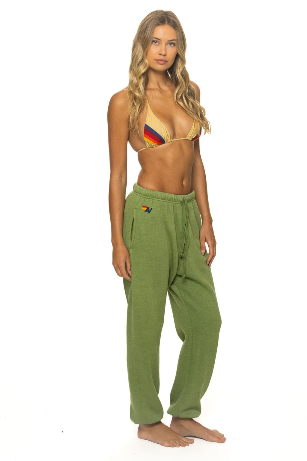 BOLT PRINT UNISEX SWEATPANTS - JUNGLE GREEN