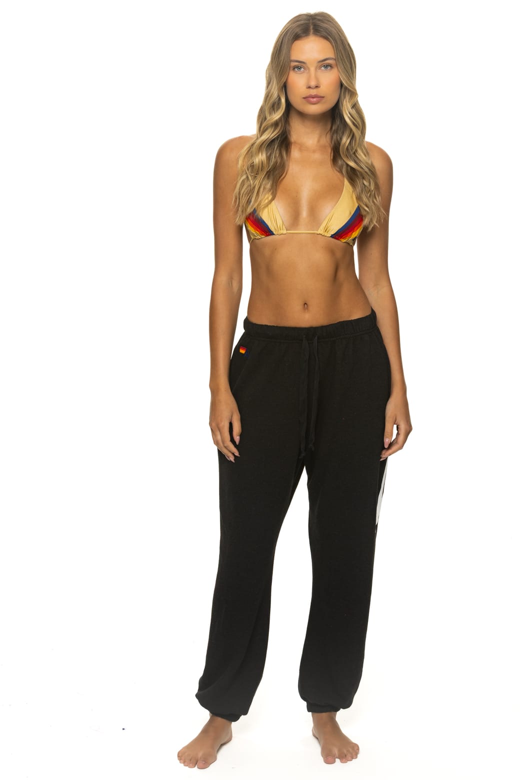 BOLT PRINT SWEATPANTS - BLACK WHITE