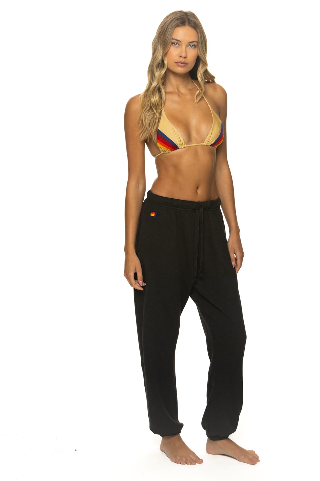 BOLT PRINT SWEATPANTS - BLACK WHITE