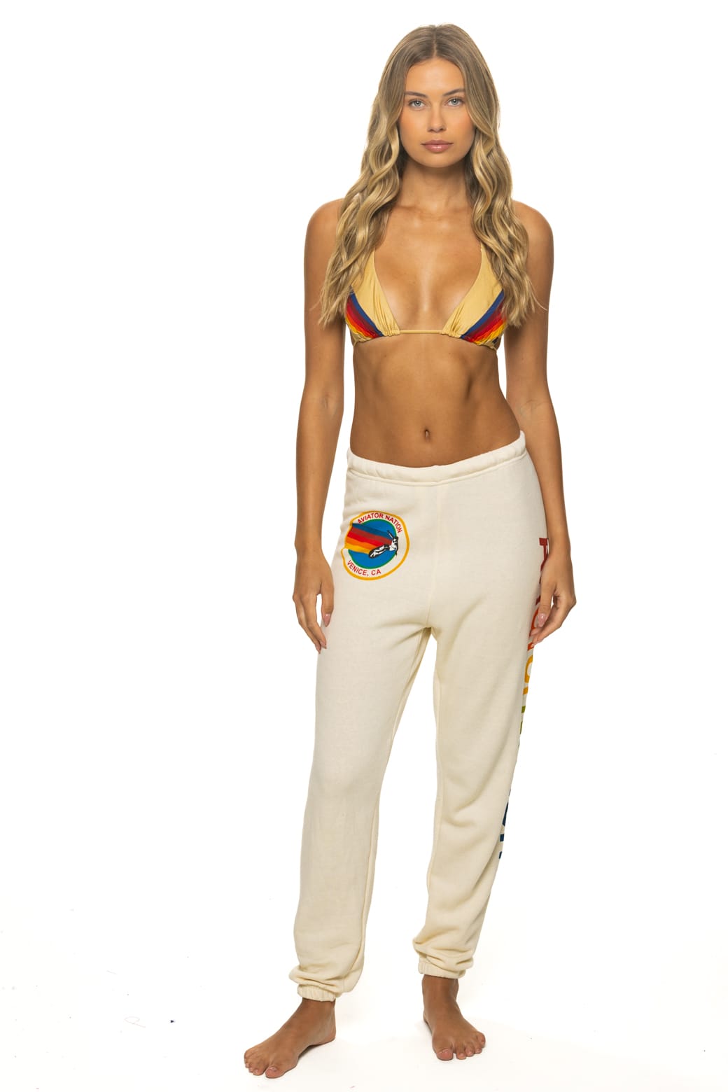 AVIATOR NATION VENICE SWEATPANTS - VINTAGE WHITE