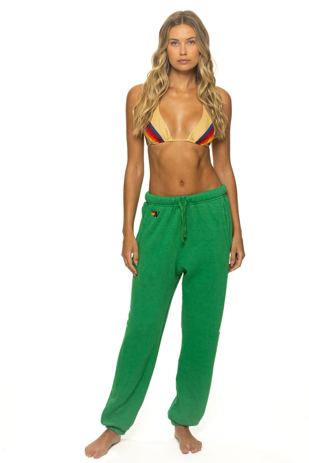 BOLT STITCH UNISEX SWEATPANTS - KELLY GREEN WHITE