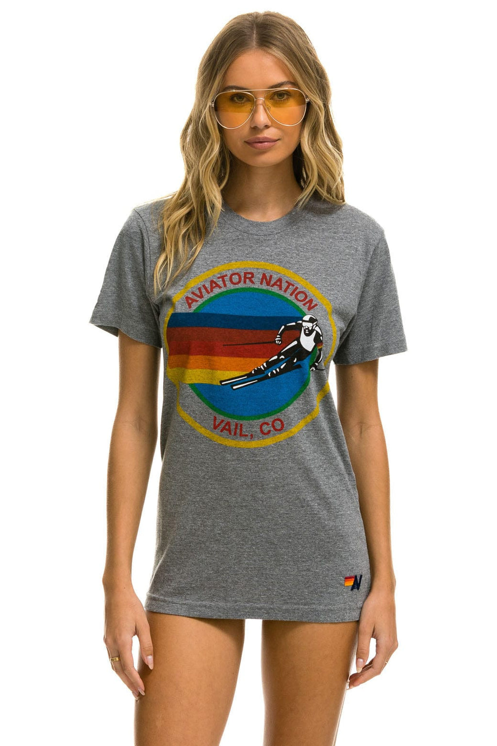 AVIATOR NATION VAIL TEE - HEATHER