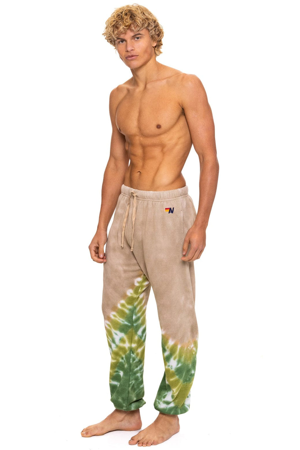 HAND DYED V SWEATPANTS - TIE DYE SAND JUNGLE