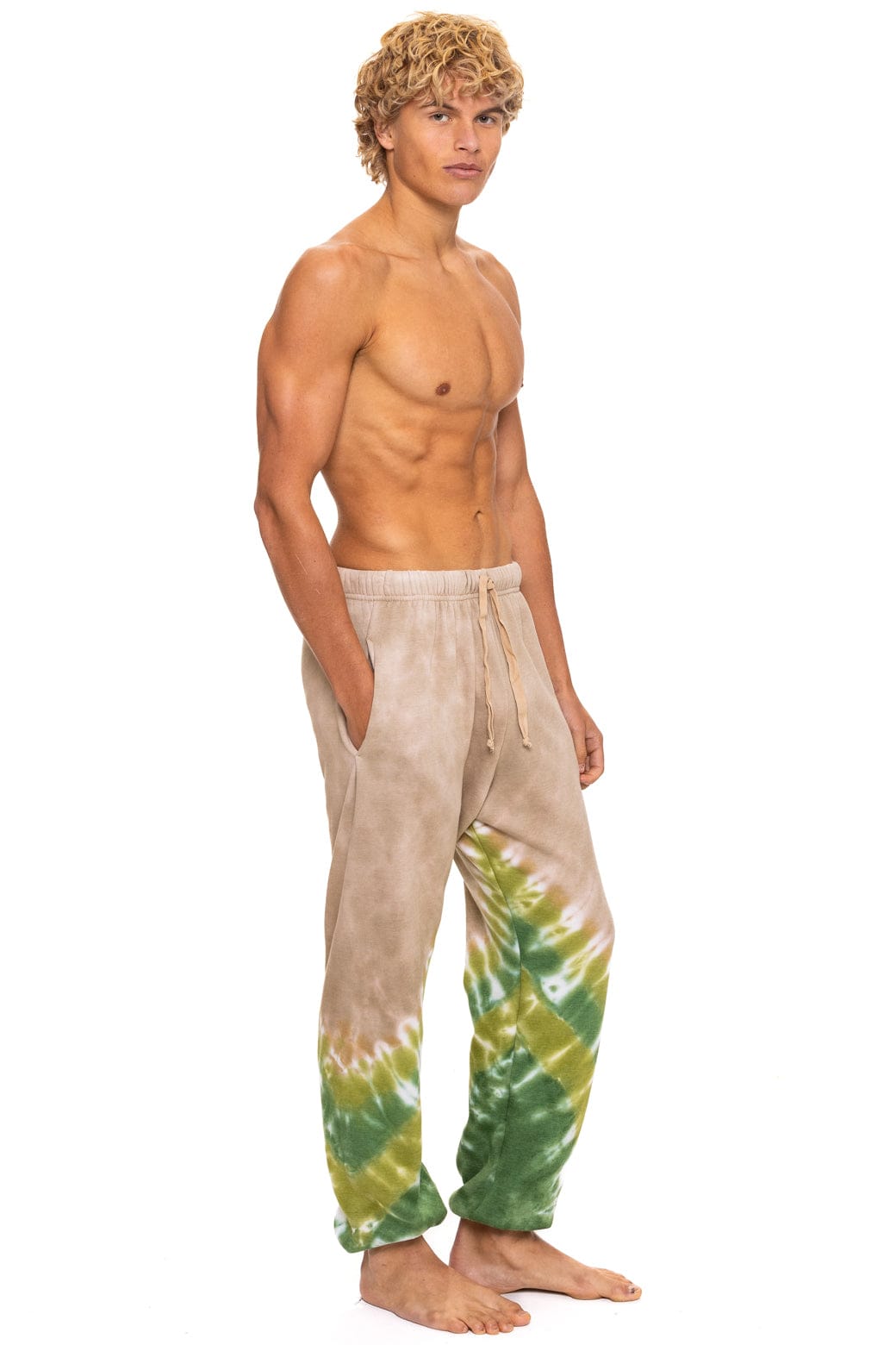 HAND DYED V SWEATPANTS - TIE DYE SAND JUNGLE