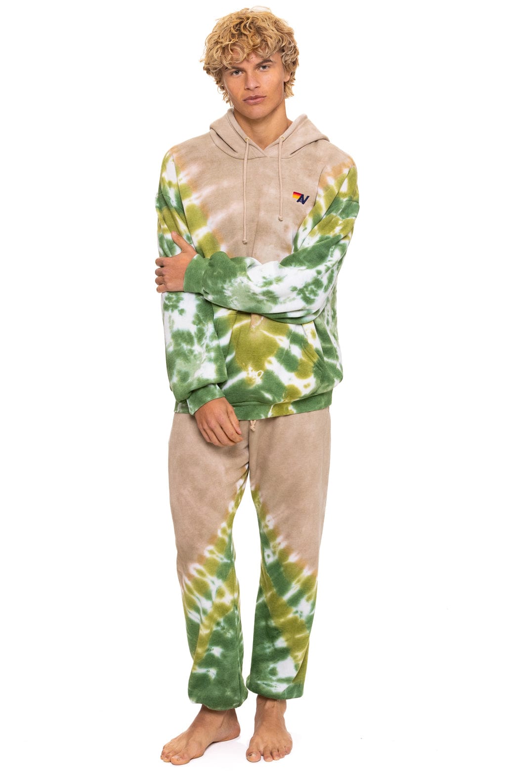 HAND DYED V SWEATPANTS - TIE DYE SAND JUNGLE