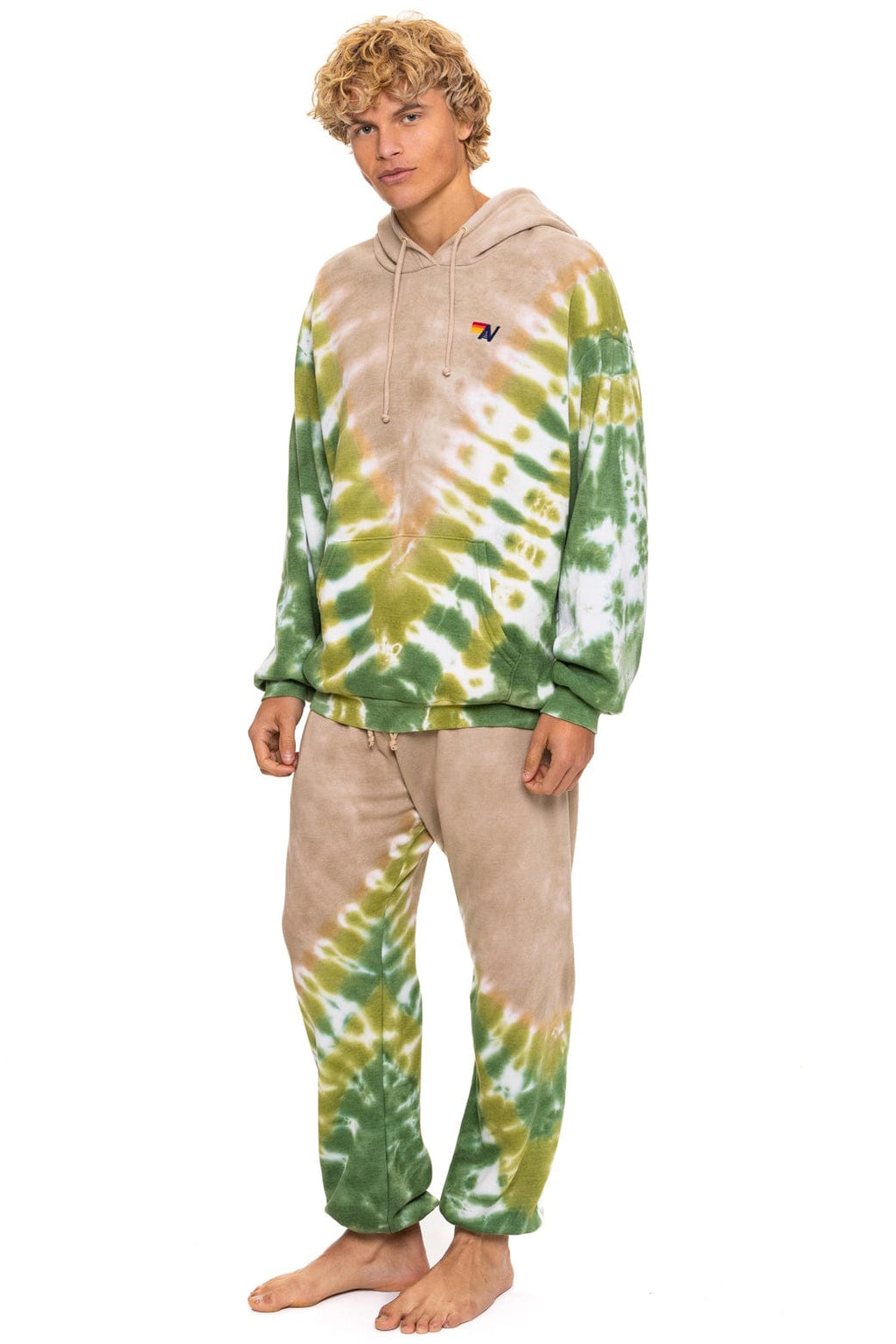 HAND DYED V SWEATPANTS - TIE DYE SAND JUNGLE