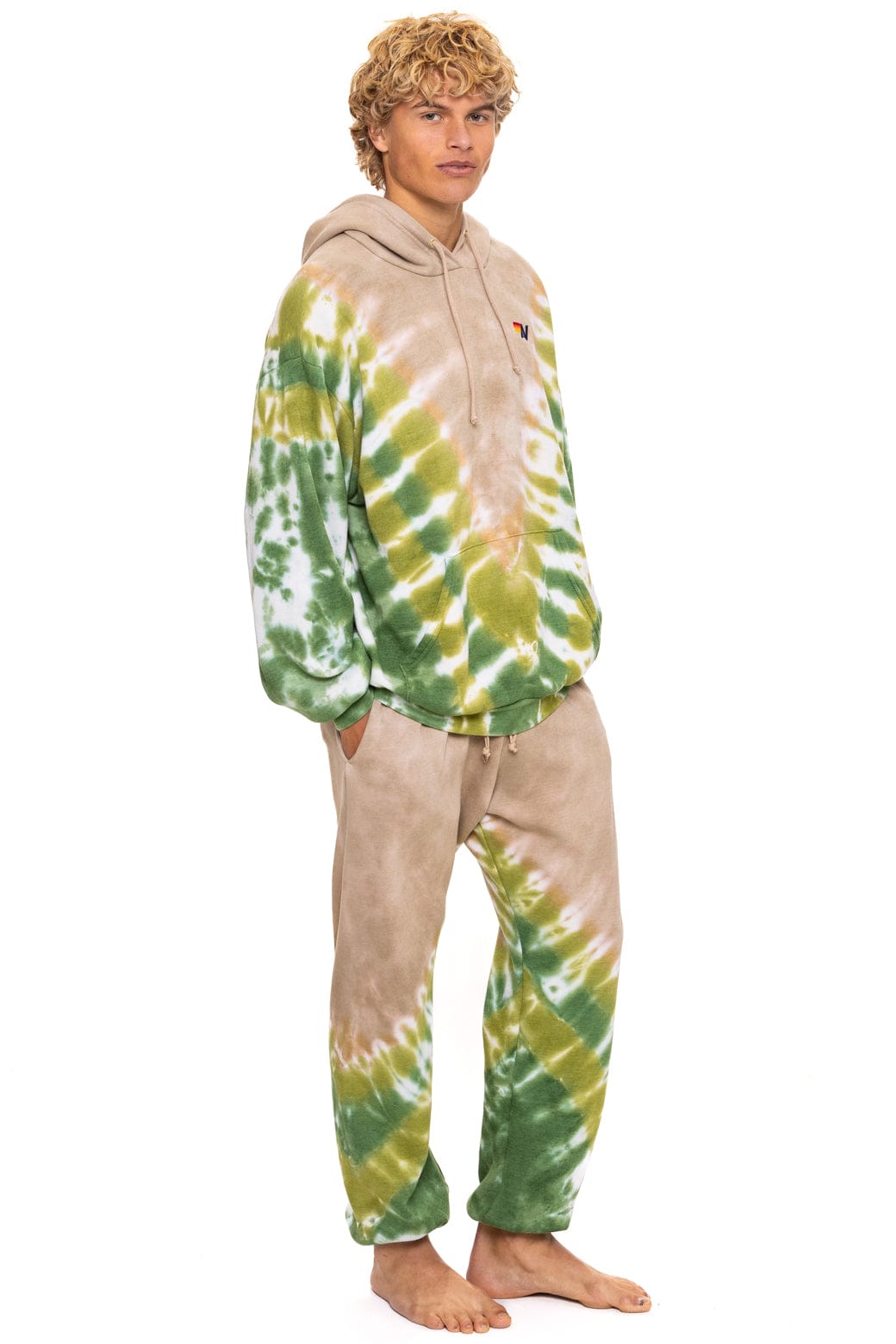 HAND DYED V SWEATPANTS - TIE DYE SAND JUNGLE