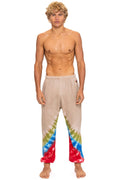 HAND DYED V SWEATPANTS - TIE DYE SAND BLUE RED