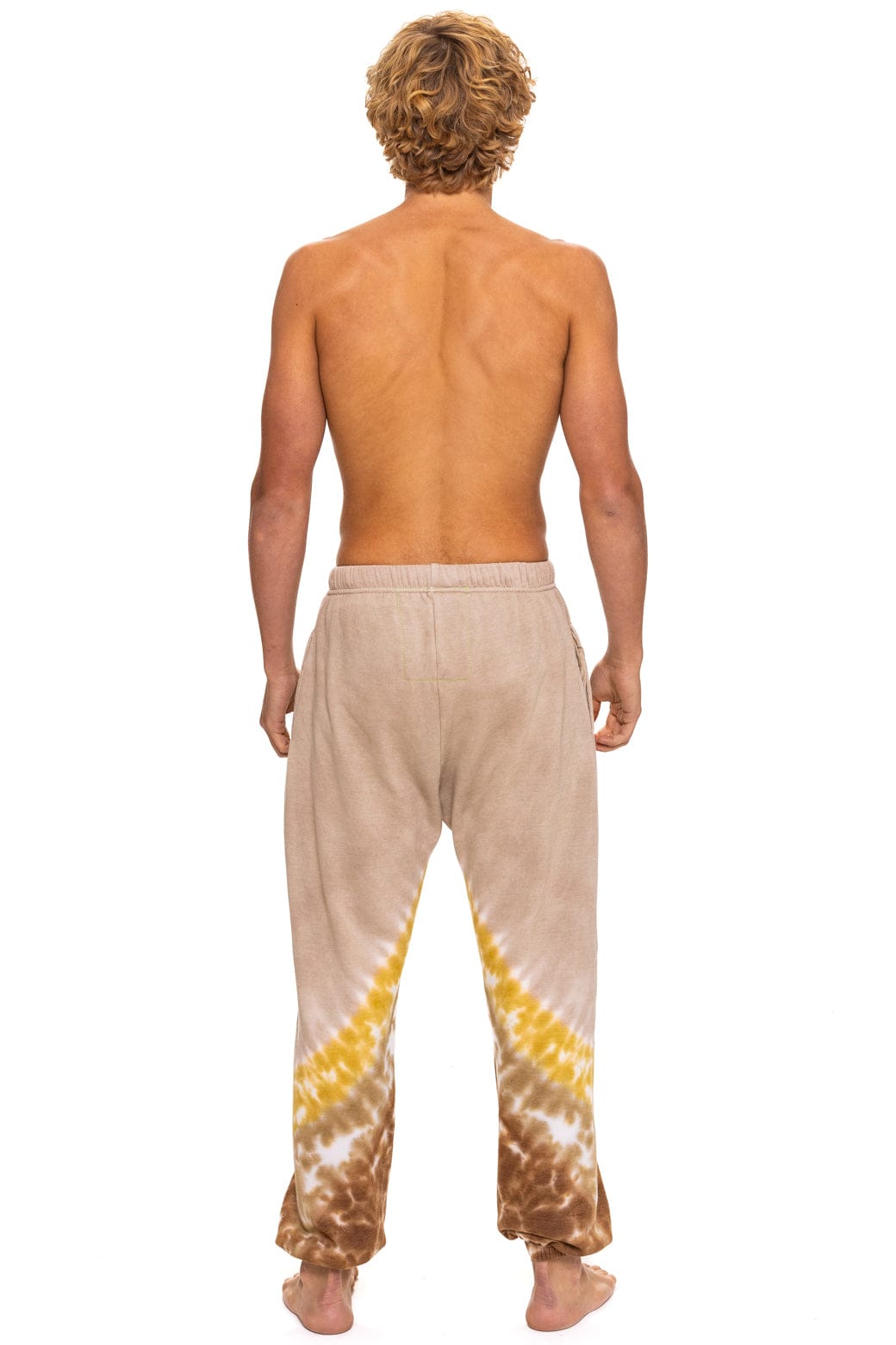 HAND DYED V SWEATPANTS - TIE DYE SAND CINNAMON