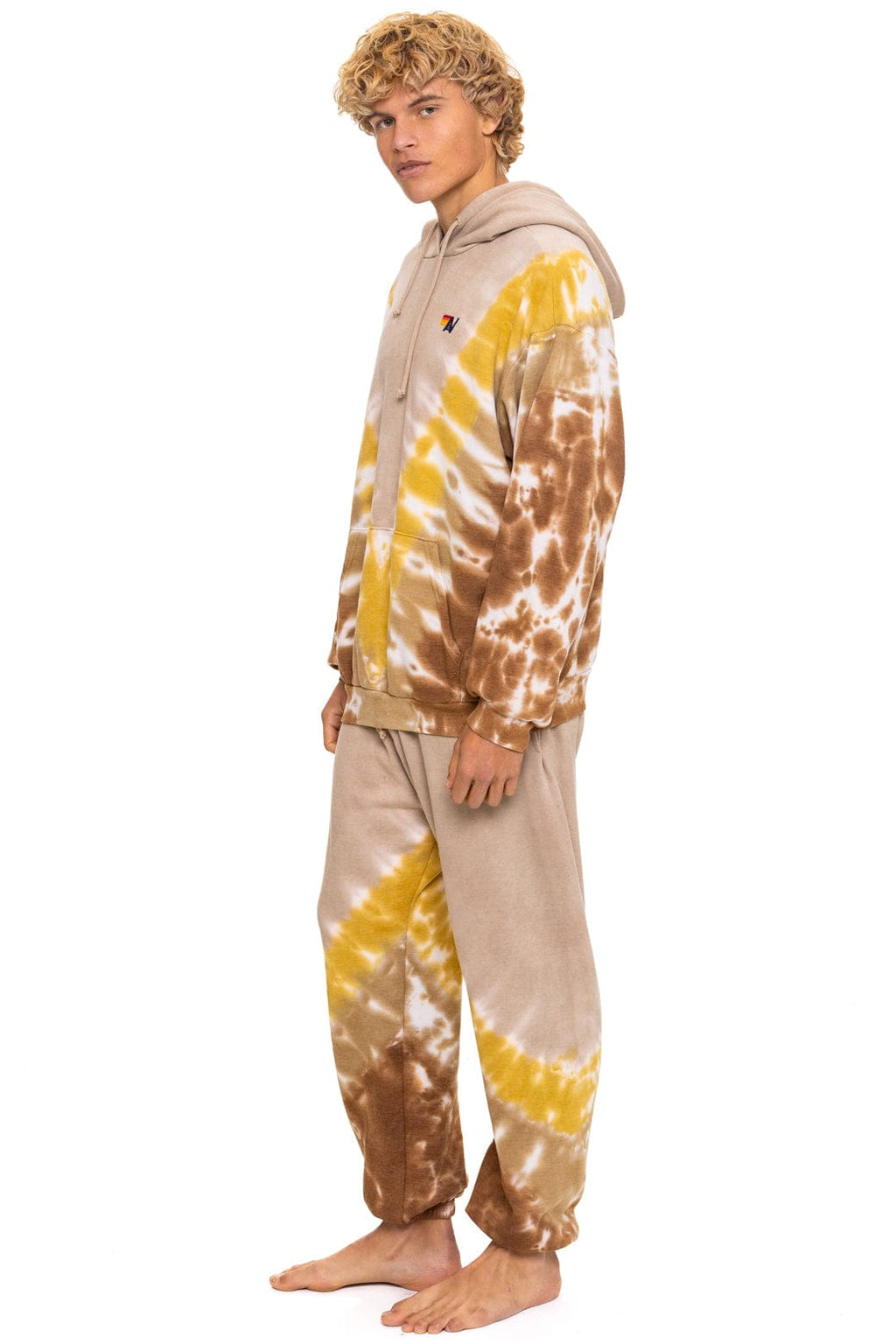 HAND DYED V SWEATPANTS - TIE DYE SAND CINNAMON
