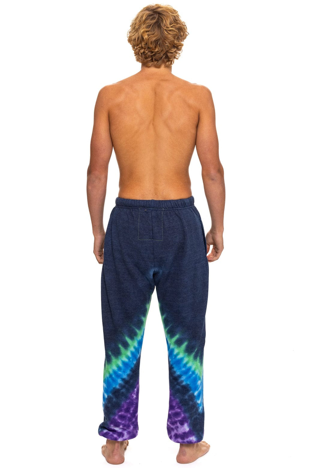HAND DYED V SWEATPANTS - TIE DYE MIDNIGHT PURPLE