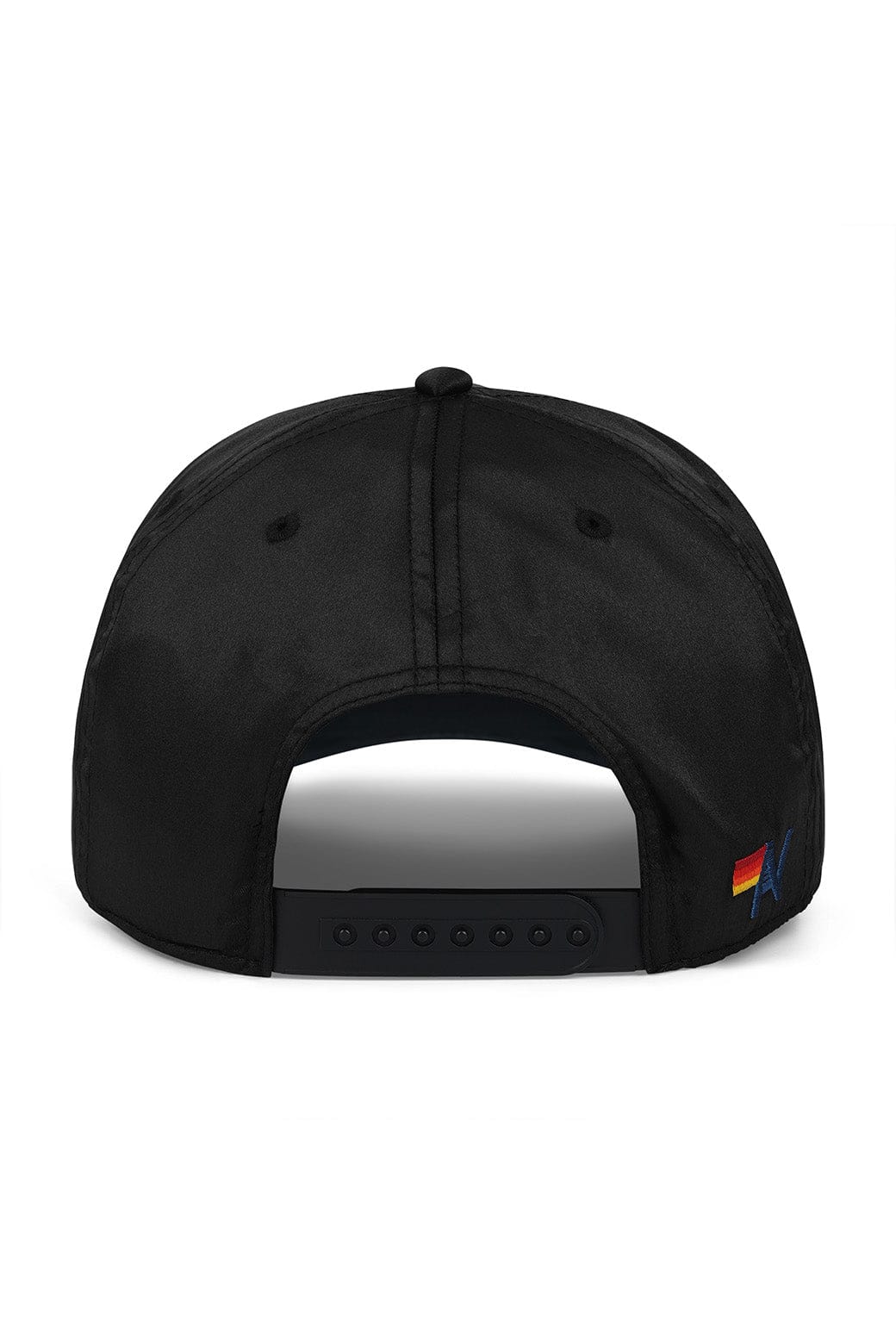 MEMBERS EXCLUSIVE VINTAGE SATIN SCRIPT TRUCKER HAT - BLACK WHITE