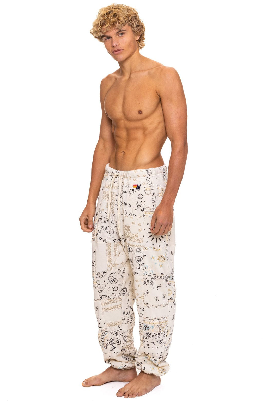 BANDANA QUILTED SWEATPANTS - VINTAGE WHITE