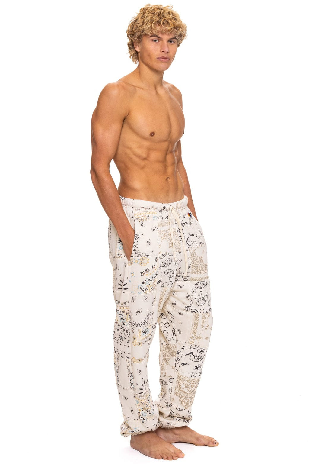 BANDANA QUILTED SWEATPANTS - VINTAGE WHITE